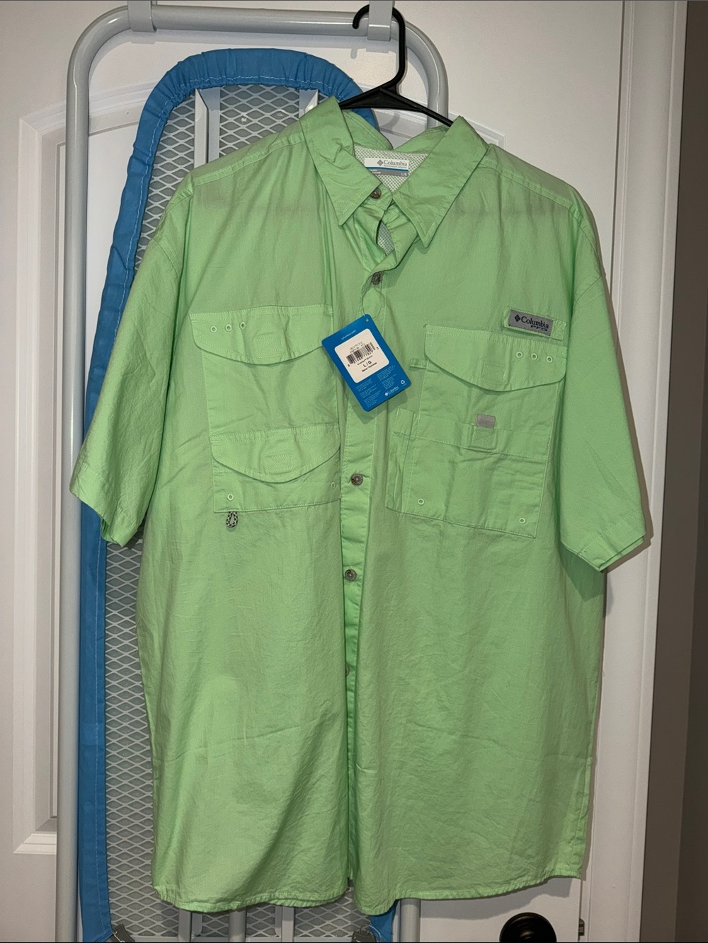 Columbia Men’s Short-Sleeve Button-Down Shirt - Light Green